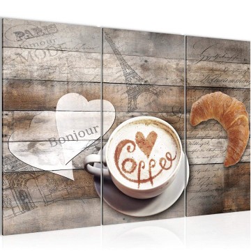 Canvas schilderij ontbijt 5 130 x 80 cm 012831