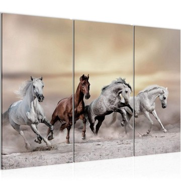 Canvas schilderij paarden 1 130 x 80 cm 014131