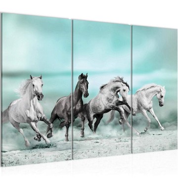 Canvas schilderij paarden 2 130 x 80 cm 014131
