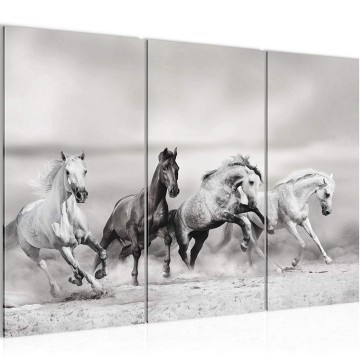 Canvas schilderij paarden 3 130 x 80 cm 014131