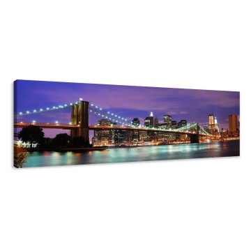 Canvas schilderij skyline new york 120 x 40 cm 5701