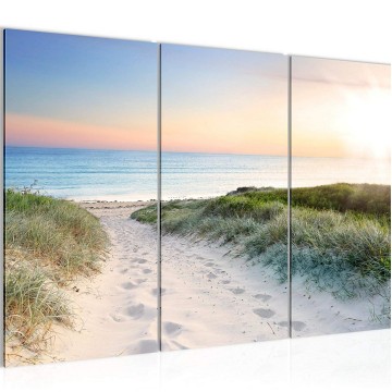 Canvas schilderij strand noordzee 1 130 x 80 cm 607331