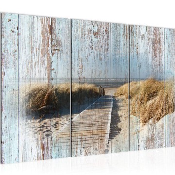 Canvas schilderij strand noordzee 6 130 x 80 cm 015531a 