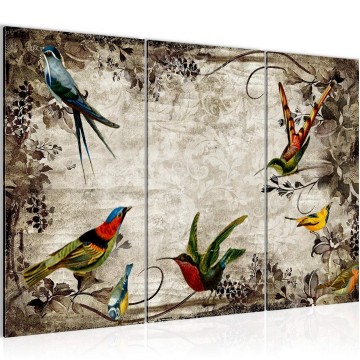 Canvas schilderij vogels 4 130 x 80 cm 108631