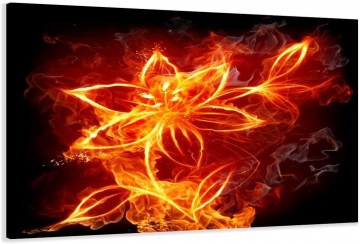 Canvas schilderij vuurbloem 80 x 60 cm 4147