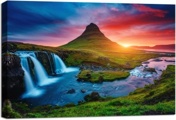 Canvas schilderij waterval 120 x 80 cm 5040