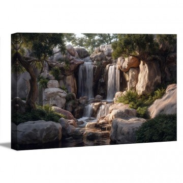 Canvas schilderij waterval 120 x 80 cm 5083