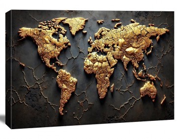 Canvas schilderij wereldkaart 120 x 80 cm 5047