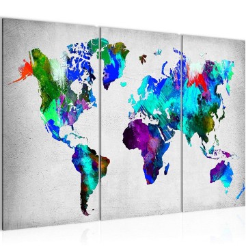 Canvas schilderij wereldkaart 20 130 x 80 cm 108831