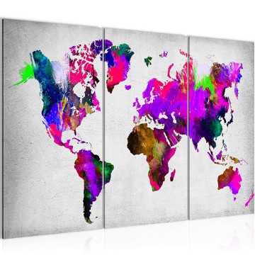 Canvas schilderij wereldkaart 21 130 x 80 cm 108831