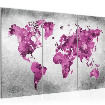 Canvas schilderij wereldkaart 24 130 x 80 cm 013331