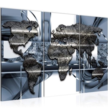 Canvas schilderij wereldkaart 29 130 x 80 cm 004931