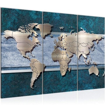 Canvas schilderij wereldkaart 39 130 x 80 cm 106731