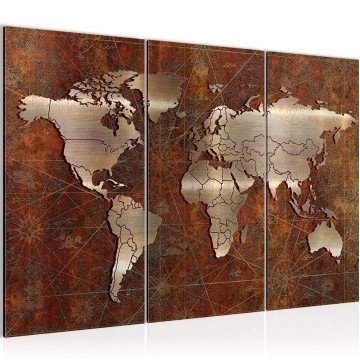 Canvas schilderij wereldkaart 40 130 x 80 cm 106731