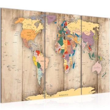 Canvas schilderij wereldkaart 46 130 x 80 cm 108731