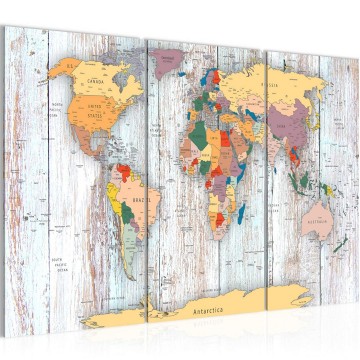 Canvas schilderij wereldkaart 47 130 x 80 cm 108731