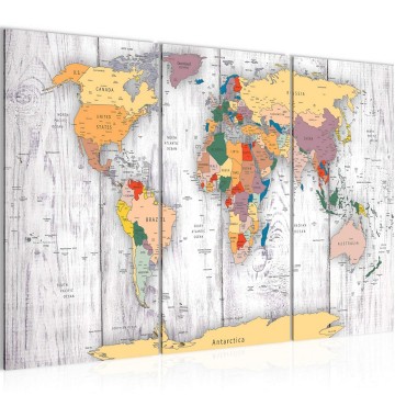 Canvas schilderij wereldkaart 48 130 x 80 cm 108731