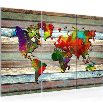 Canvas schilderij wereldkaart 49 130 x 80 cm 105431