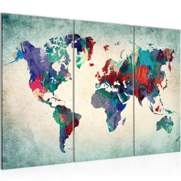 Canvas schilderij wereldkaart 5 130 x 80 cm 105131