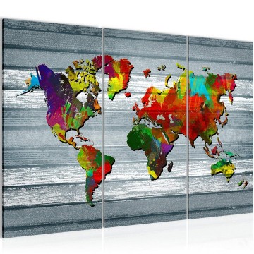 Canvas schilderij wereldkaart 51 130 x 80 cm 105431