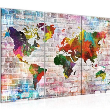 Canvas schilderij wereldkaart 52 130 x 80 cm 106931