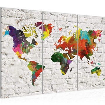 Canvas schilderij wereldkaart 53 130 x 80 cm 106931