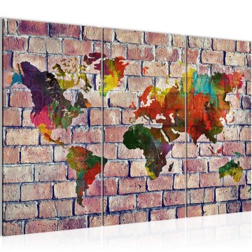 Canvas schilderij wereldkaart 54 130 x 80 cm 106931