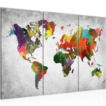 Canvas schilderij wereldkaart 6 130 x 80 cm 105131