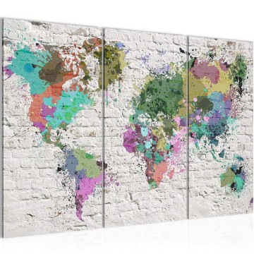 Canvas schilderij wereldkaart 60 130 x 80 cm 107531