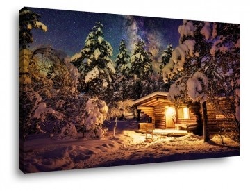 Canvas schilderij winters paradijs 80 x 60 cm 4029