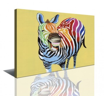 Canvas schilderij zebra 80 x 60 cm 4003