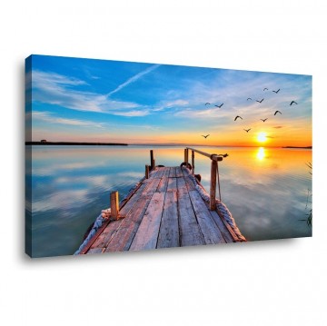 Canvas schilderij zonsondergang80 x 60 cm 4060