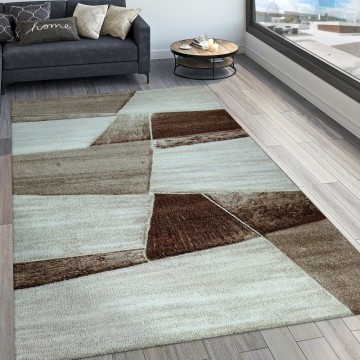 Ee modern tapijt geometrisch bruin 1