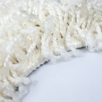 Hoogpolig shaggy tapijt creme close up1 0