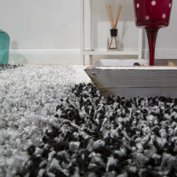 Hoogpolig shaggy tapijt grijs 4 geometrisch