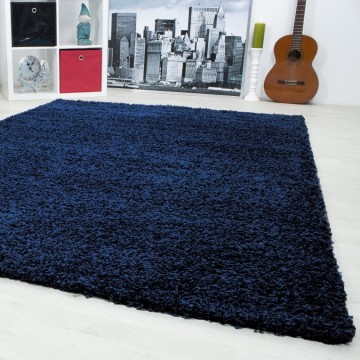 Hoogpolig shaggy tapijt Marine Blauw