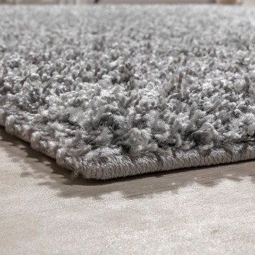 Hoogpolig shaggy tapijt pastel grijs 2