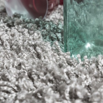 Hoogpolig shaggy tapijt pastel grijs 3