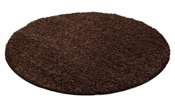 Hoogpolig shaggy tapijt rond bruin