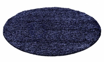 Hoogpolig shaggy tapijt rond marine blauw