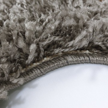 Hoogpolig shaggy tapijt Taupe