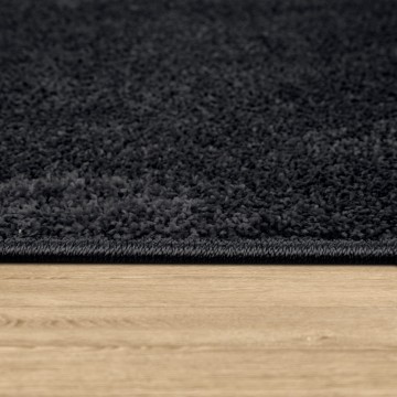 Laagpolig tapijt zwart rechthoek 02 10 395 1 2i12