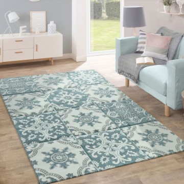 Modern designer tapijt blauw 103