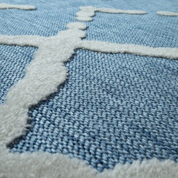 Modern designer tapijt blauw 45