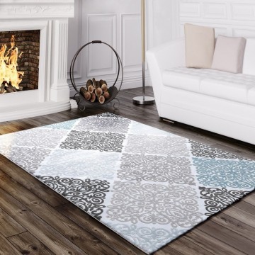 Modern designer tapijt blauw 85