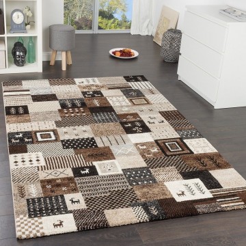 Modern designer tapijt bruin 85