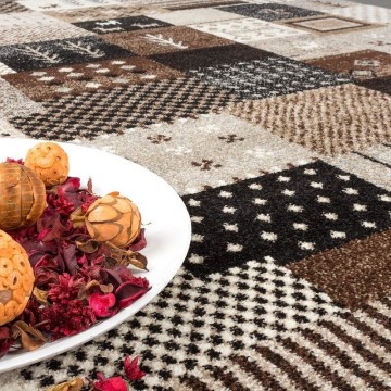 Modern designer tapijt bruin 86