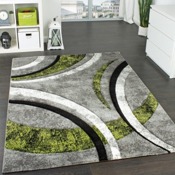 Modern tapijt cirkel grijs groen 1