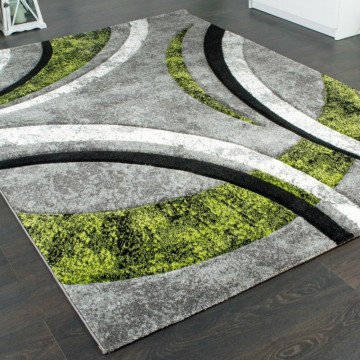 Modern tapijt cirkel grijs groen 2