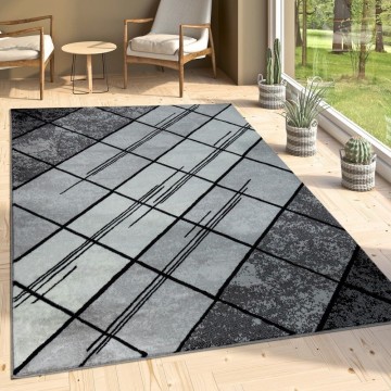 Modern tapijt geometrisch grijs 1